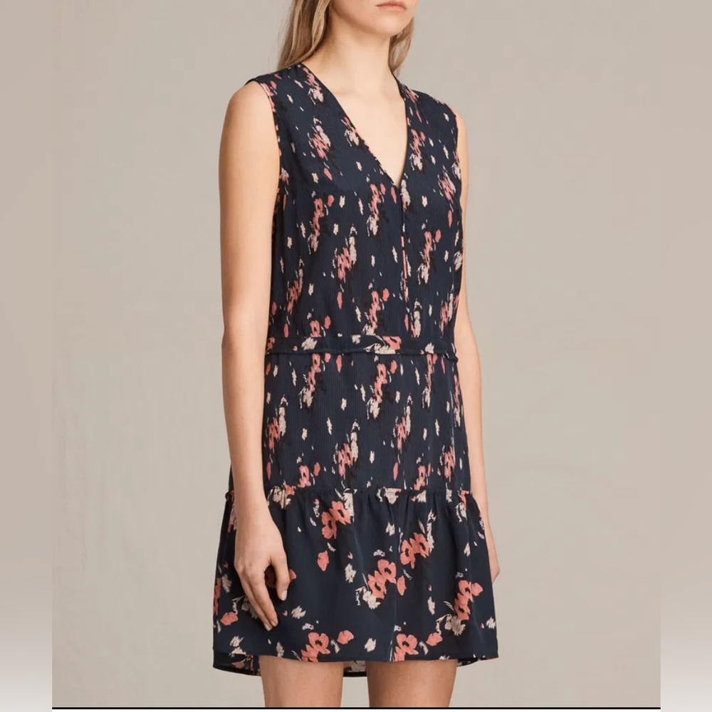 All Saints Lina Kirsch Silk Dress